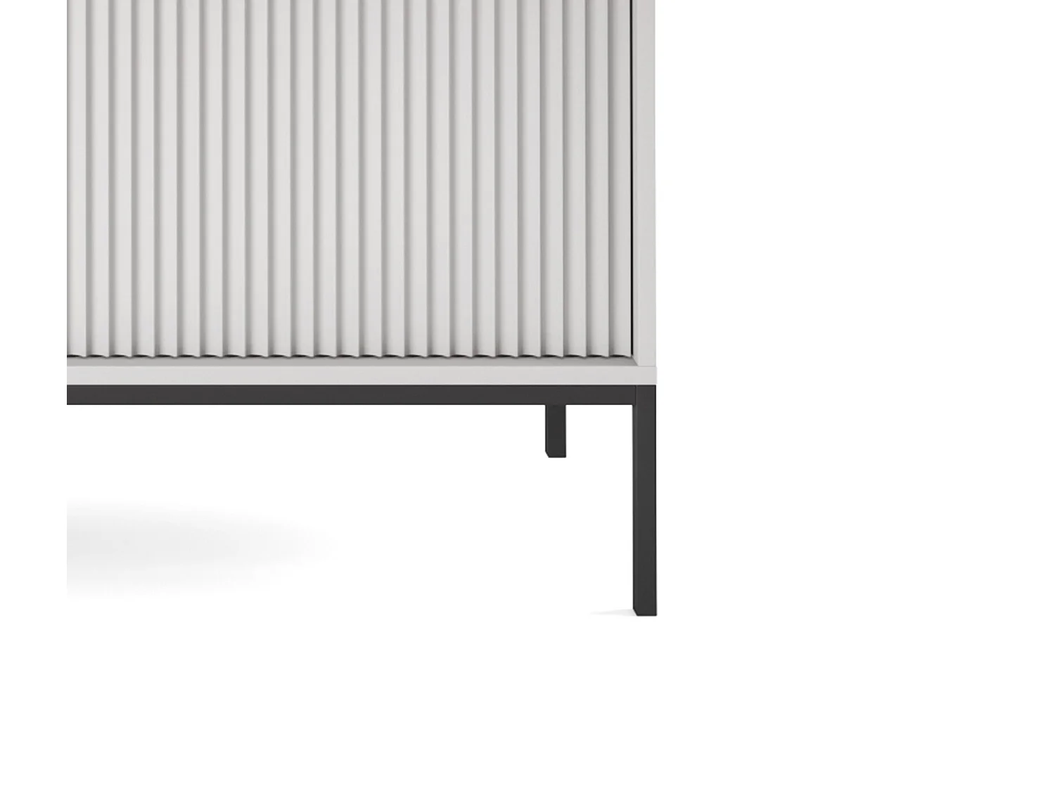 Elegante Kommode DomoHome NOVA – 154x83x39cm, Geriffelte Front, Goldene Griffe, Vielseitiges Design, 3 Schubladen und 3 Türen, Grau, Schwarzer Rahmen