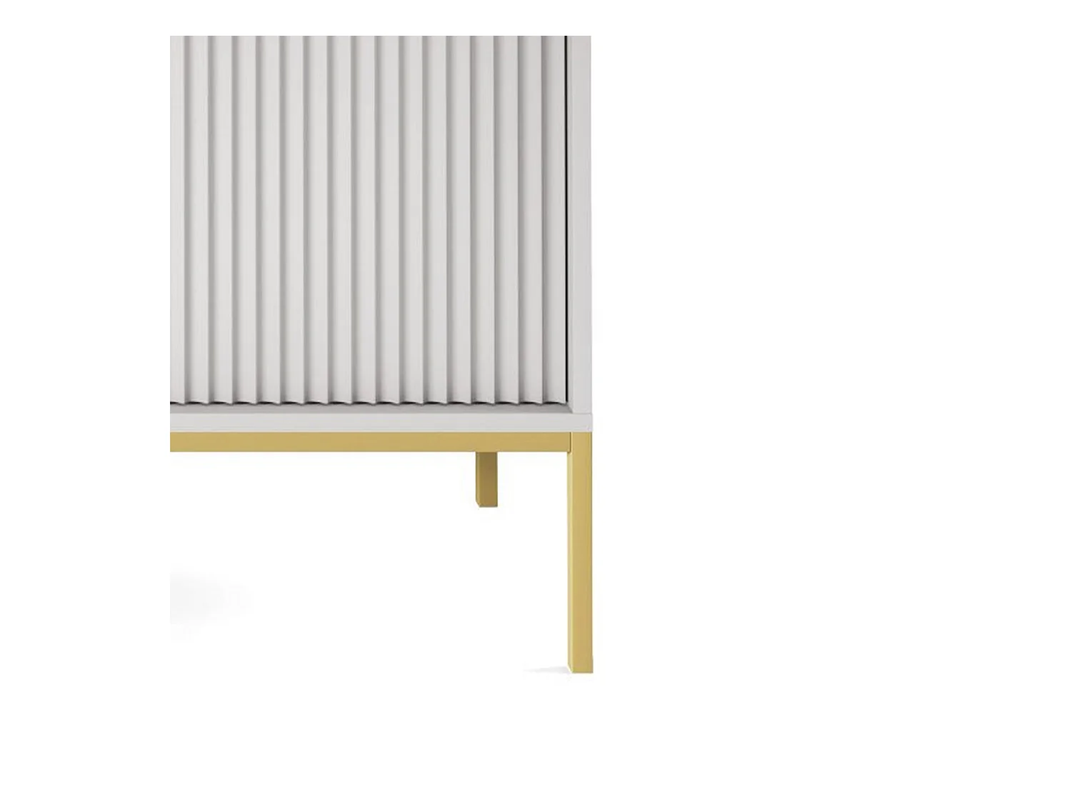 Elegante Kommode DomoHome NOVA – 154x83x39cm, Geriffelte Front, Goldene Griffe, Vielseitiges Design, 3 Schubladen und 3 Türen, Grau, Goldrahmen