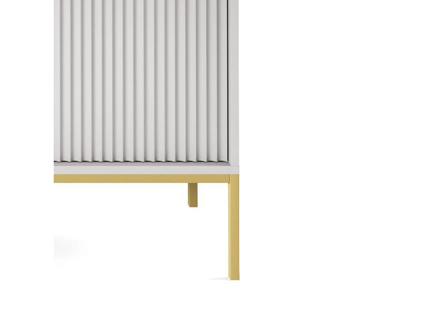 Commode Élégante DomoHome NOVA – 154x83x39cm, Façade Geriffelt, Poignées dorées, Design polyvalent, 3 tiroirs et 3 portes, Gris, Cadre doré