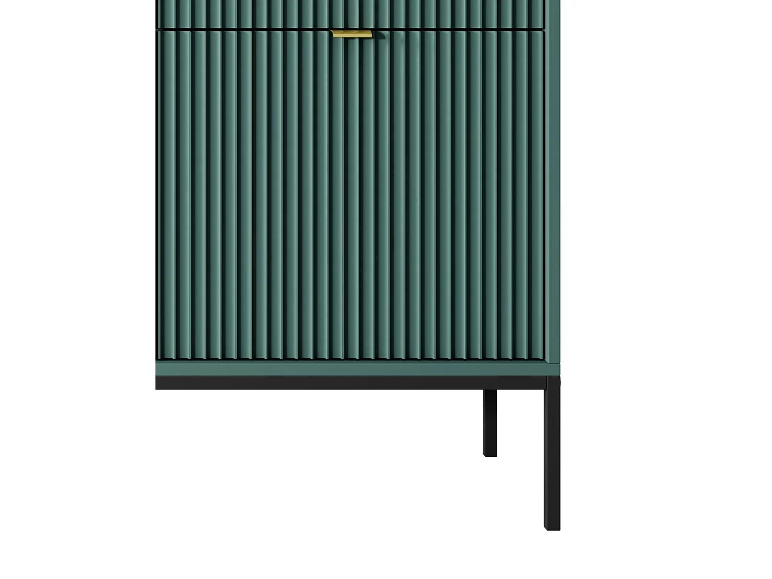 Komoda Elegancka DomoHome NOVA – 154x83x39cm, fasada Geriffelt, złote uchwyty, uniwersalny design, 3 szuflady i 3 drzwi, Labrador, rama czarna