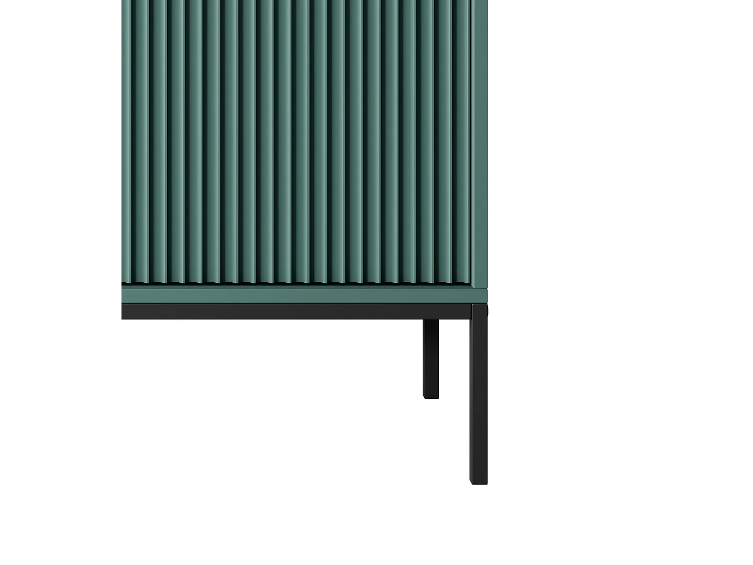 Commode Design NOVA - Couleur : Labrador, Façade Geriffelt, 2 portes, 2 tiroirs, 83x104x39cm, Pieds métal noirs, Meuble polyvalent