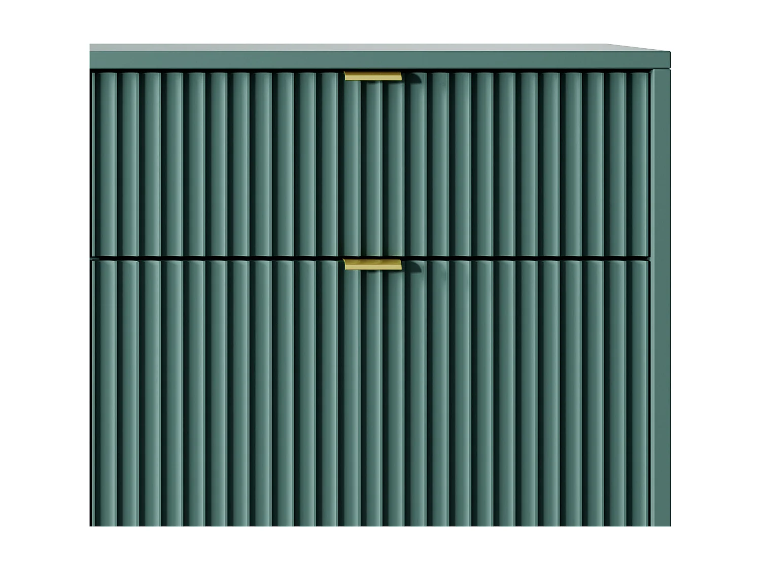 Commode Design NOVA - Couleur : Labrador, Façade Geriffelt, 2 portes, 2 tiroirs, 83x104x39cm, Pieds métal noirs, Meuble polyvalent