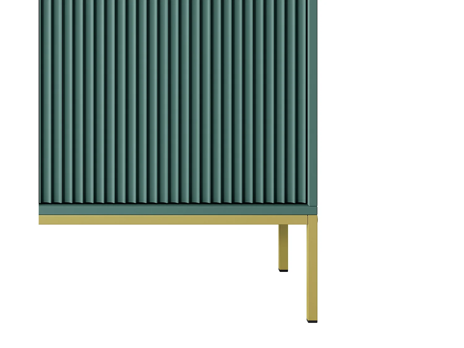 Komoda Wysoka Geriffelt DomoHome NOVA – 2 drzwi, Highboard z złotymi uchwytami, Labrador, złote nogi 125x104x39cm - Elegancka do salonu