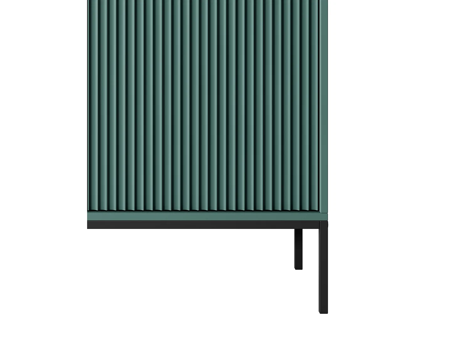 Commode Haut Geriffelt NOVA – 2 portes, Highboard avec poignées dorées, Labrador, Pieds noirs 125x104x39cm - Élégant pour salon