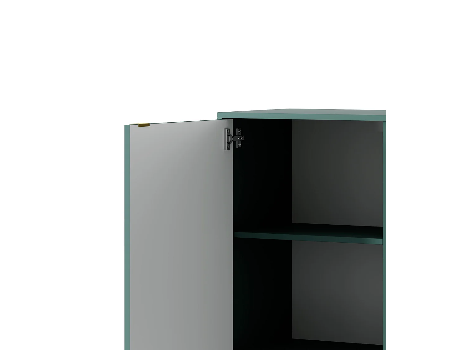 Commode Haut Geriffelt NOVA – 2 portes, Highboard avec poignées dorées, Labrador, Pieds noirs 125x104x39cm - Élégant pour salon