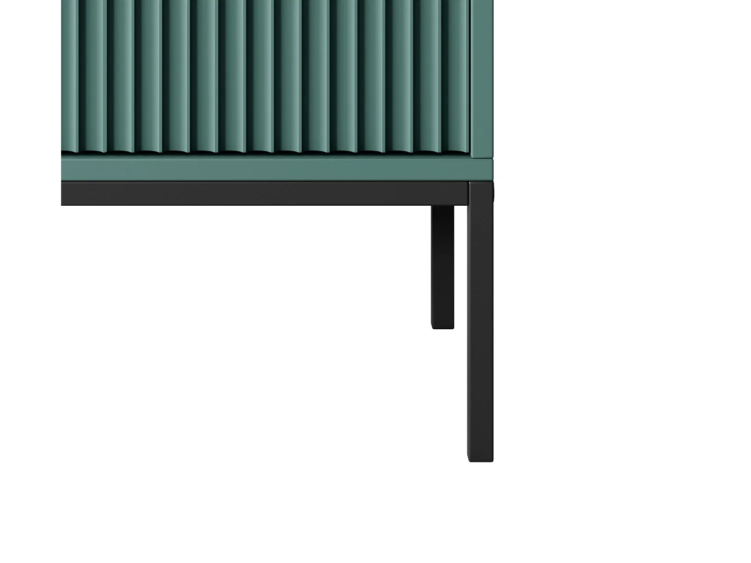 Table de Nuit Élégante Nova – Design avec poignée dorée, Façade Geriffelt, Pratique & Moderne, 54x56x39 cm, Labrador mat, Pieds métal noirs