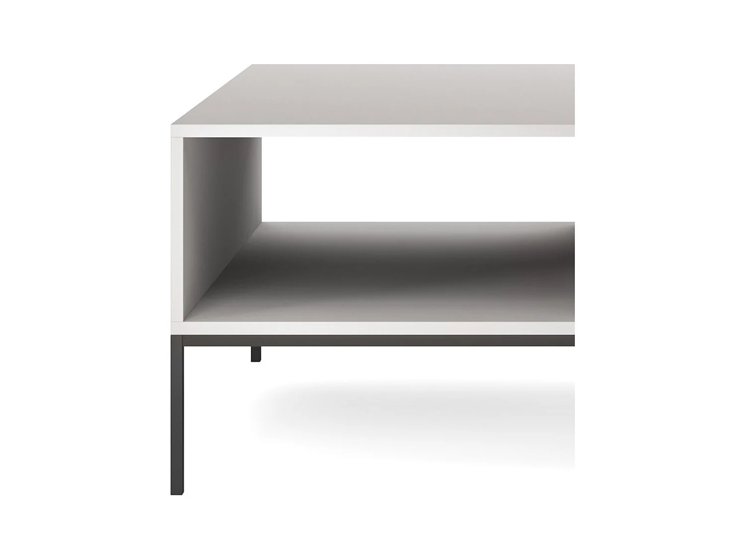 Table Basse Élégante DomoHome NOVA – Avec accent doré, Tiroir moderne en MDF, Pieds métal noirs, Design minimaliste, Gris, 104x104x46cm