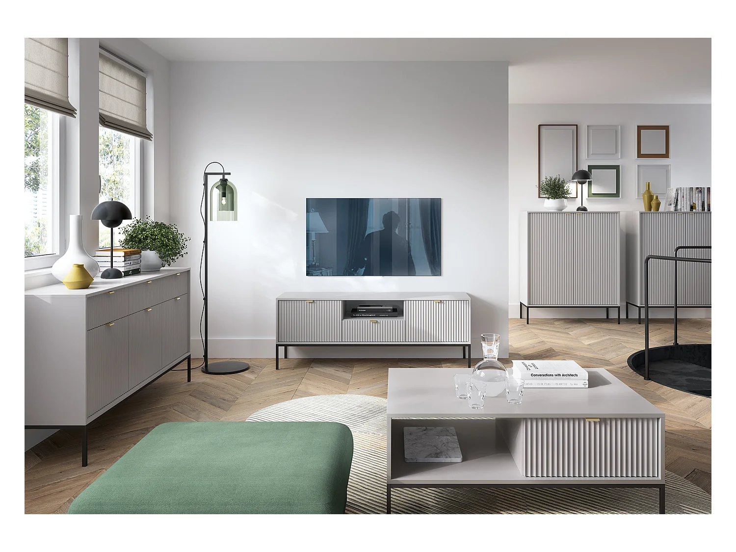 Table Basse Élégante DomoHome NOVA – Avec accent doré, Tiroir moderne en MDF, Pieds métal noirs, Design minimaliste, Gris, 104x104x46cm