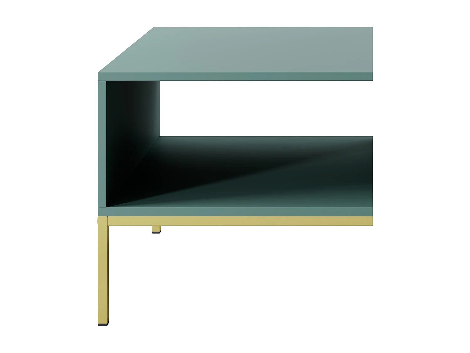 Table Basse Élégante DomoHome NOVA – Avec accent doré, Tiroir moderne en MDF, Pieds métal dorés, Design minimaliste, Labrador, 104x104x46cm