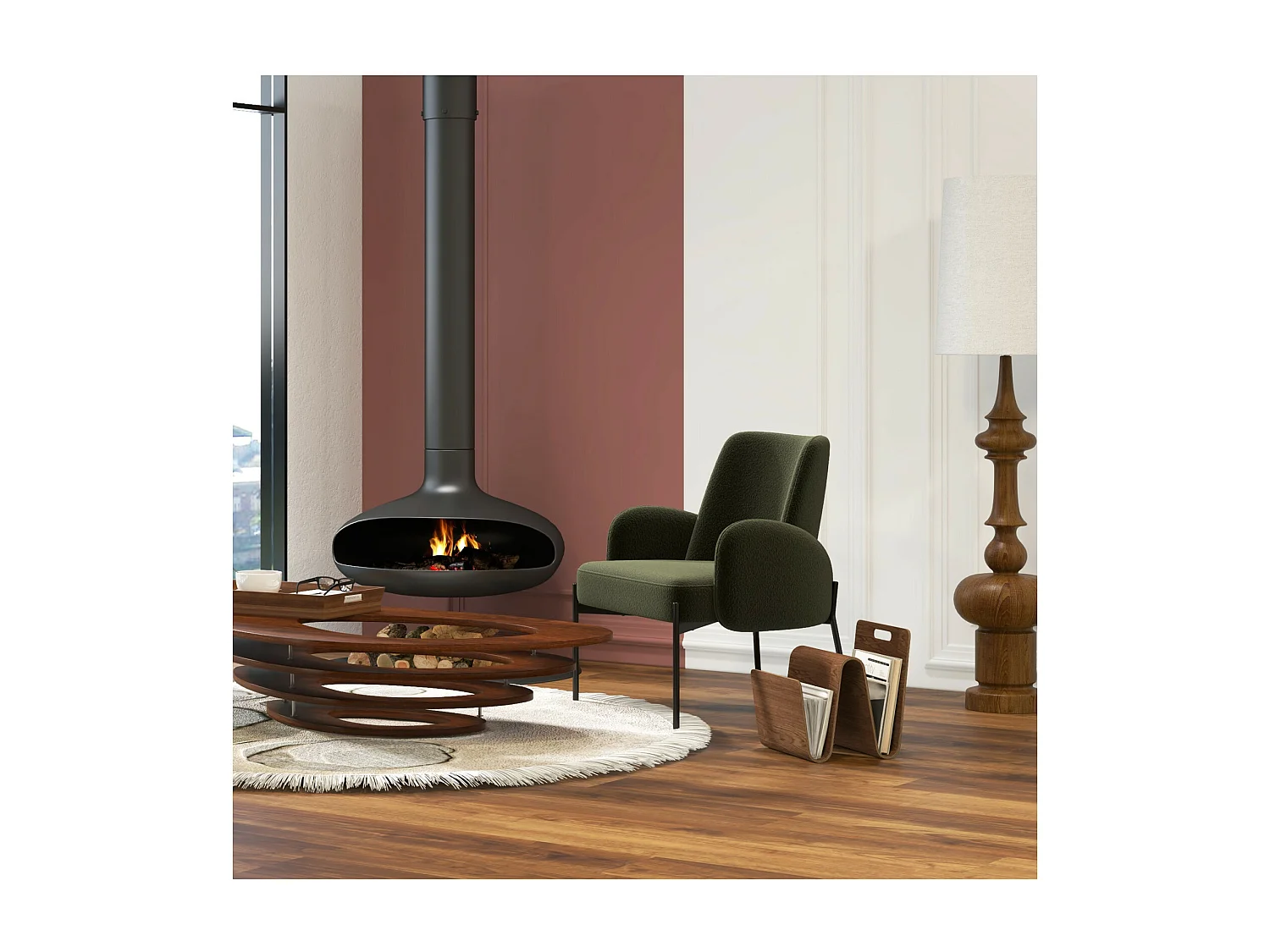 ALEX-Fauteuil en tissu Cosy Army