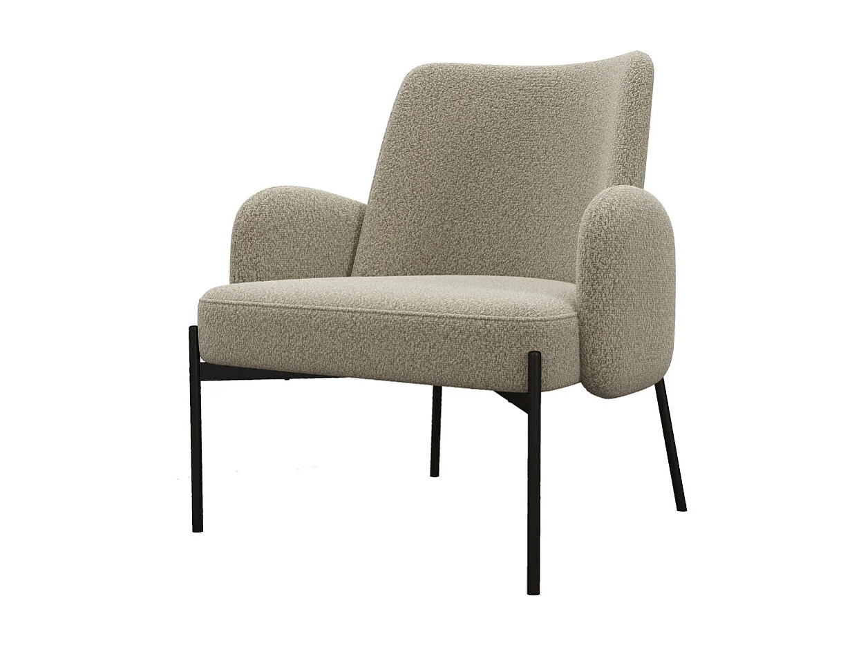 ALEX-Fauteuil en tissu Cozy Mastic
