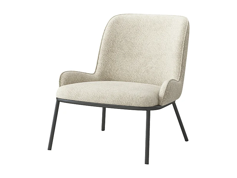 ALVIN-Poltrona in tessuto Lino e metallo nero