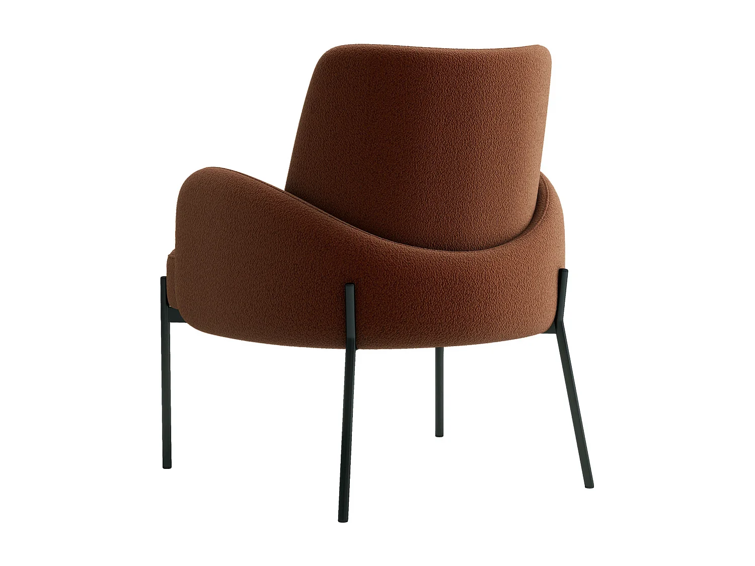 ALEX-Fauteuil en tissu Cosy Terracota