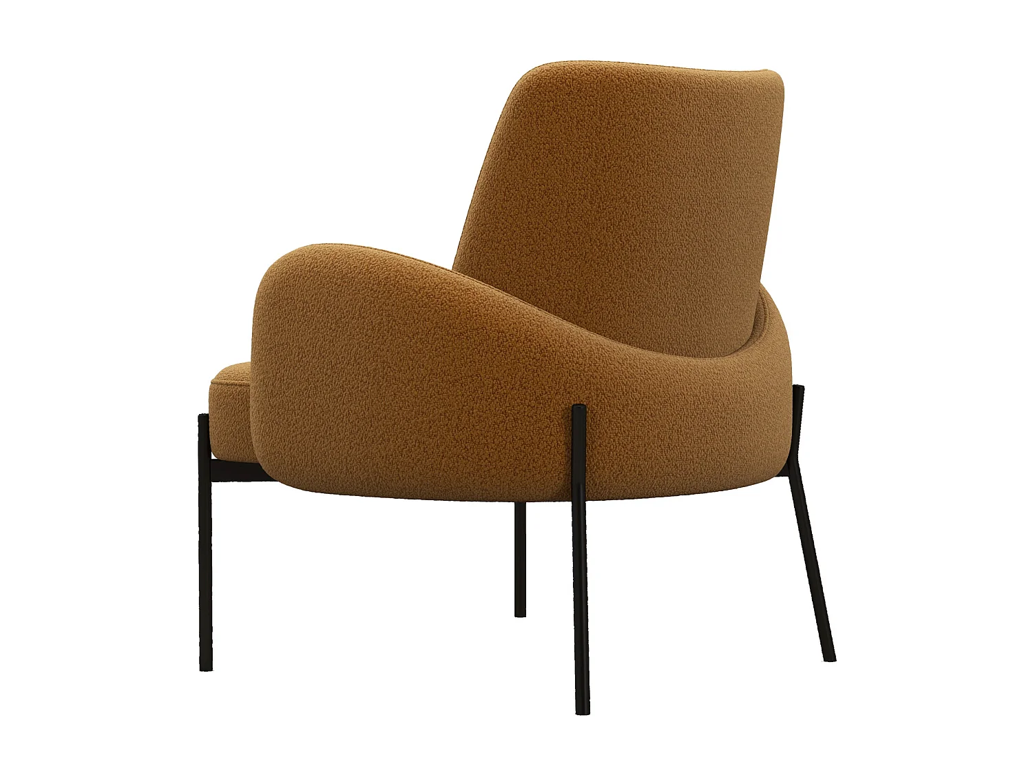 ALEX-Fauteuil en tissu Cosy Ocre