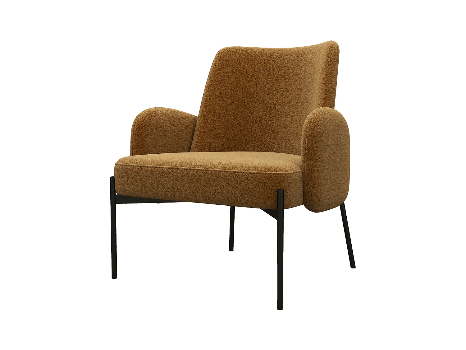ALEX-Fauteuil en tissu Cosy Ocre