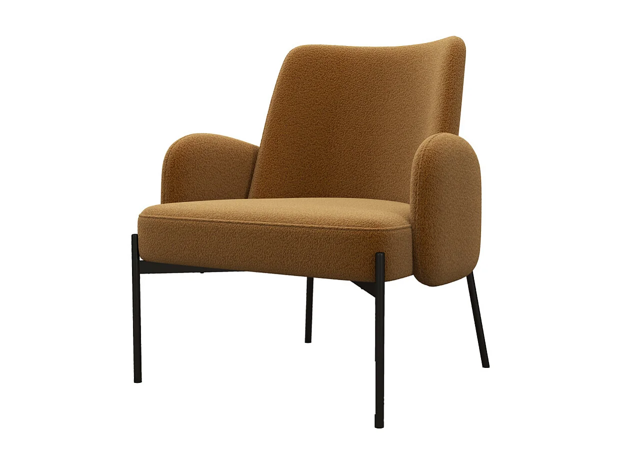 ALEX-Sillón de tela Cosy Ocre