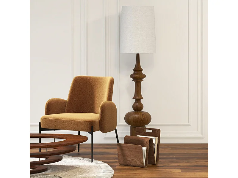 ALEX-Sillón de tela Cosy Ocre