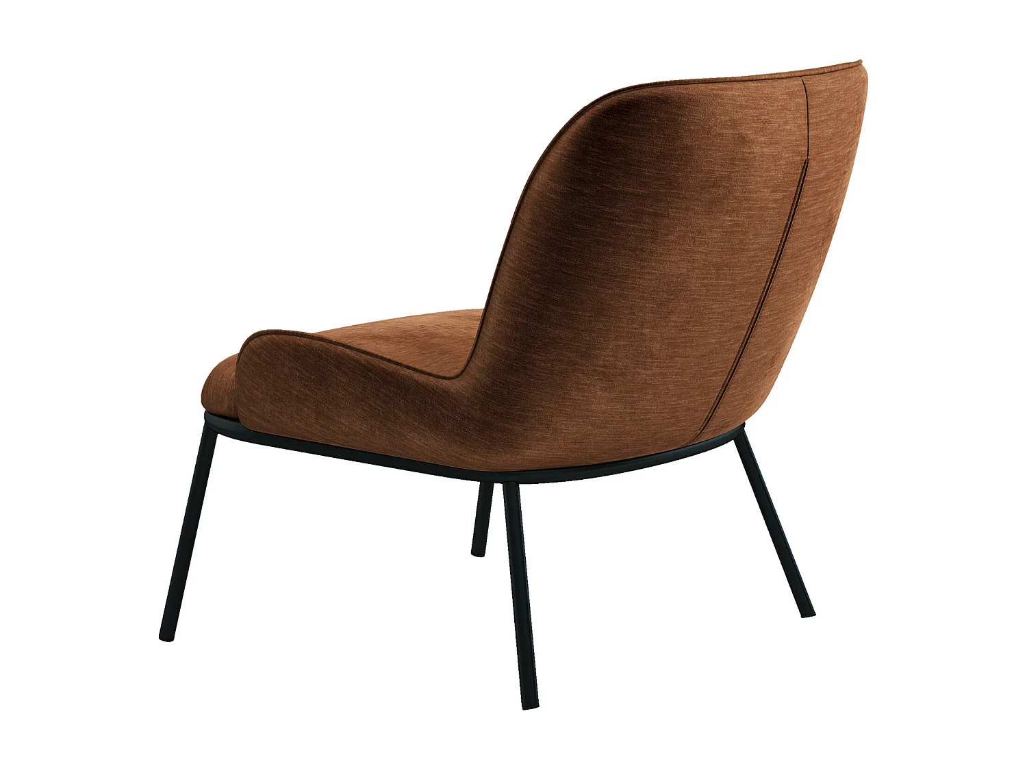 ALVIN-Poltrona in velluto vintage retrò terracotta