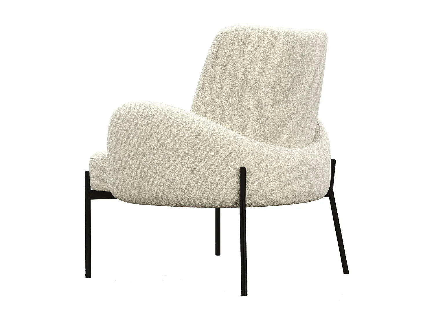 ALEX-Sillón de tela Cozy Ecru