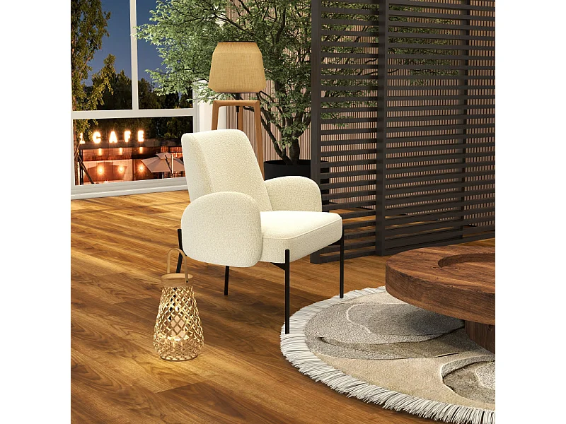 ALEX-Poltrona in tessuto Cozy Ecru