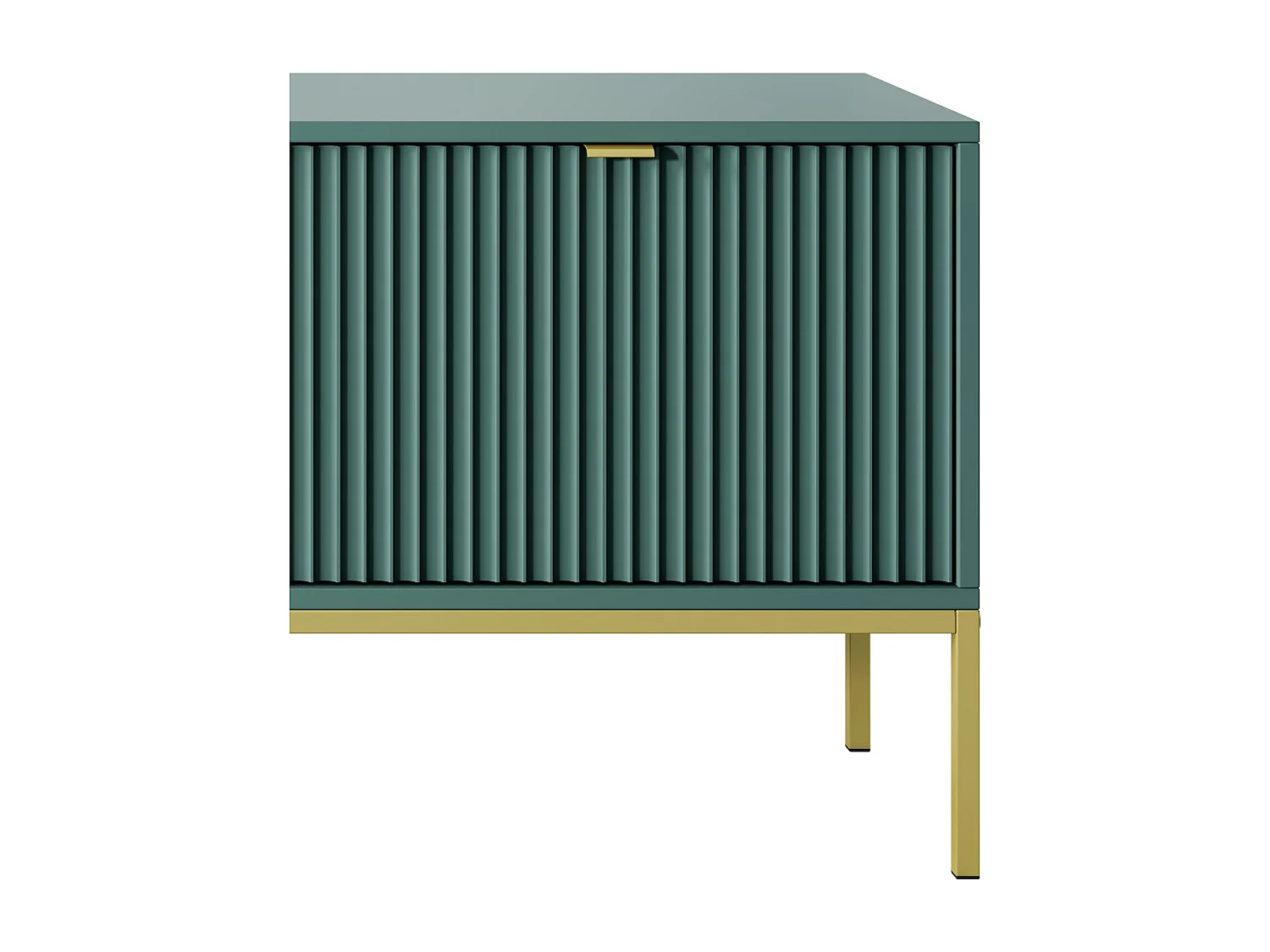 Meuble TV Geriffelt NOVA Poignées dorées 2 portes, tiroir, étagère 154x56x39cm, Façade noire, Cadre doré couleur LABRADOR