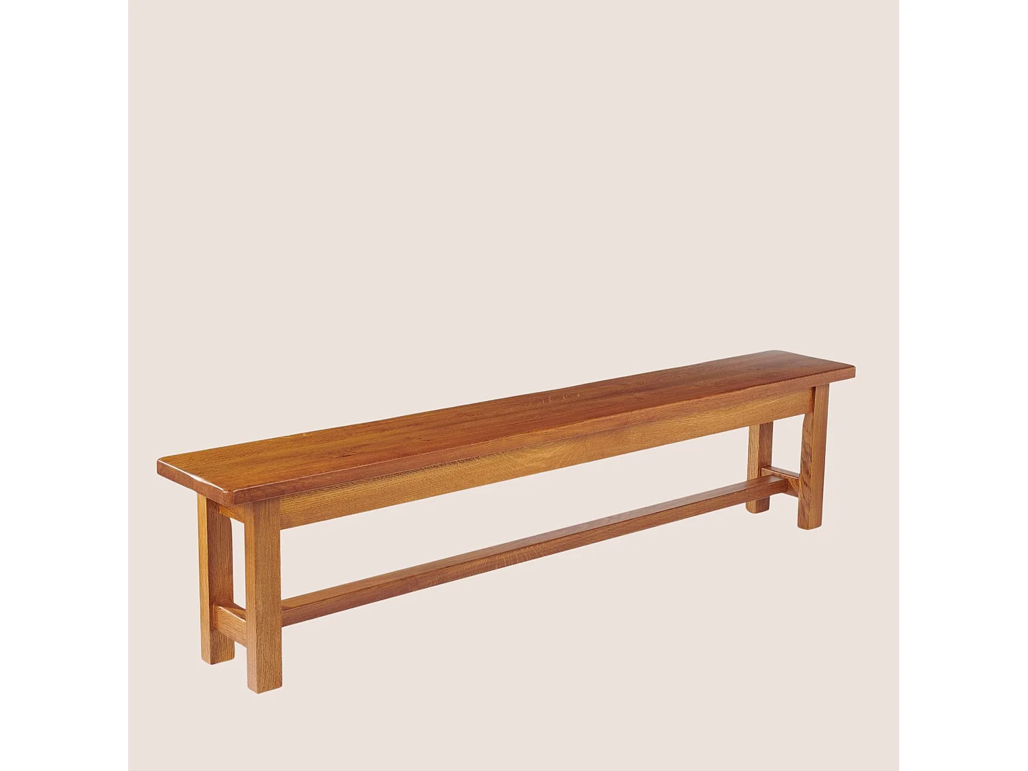 Banc de ferme 4 places en bois de chêne massif L195 - LA BRESSE