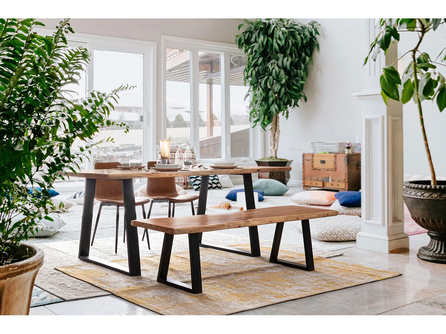 Banc en bois et métal - CONNEMARA