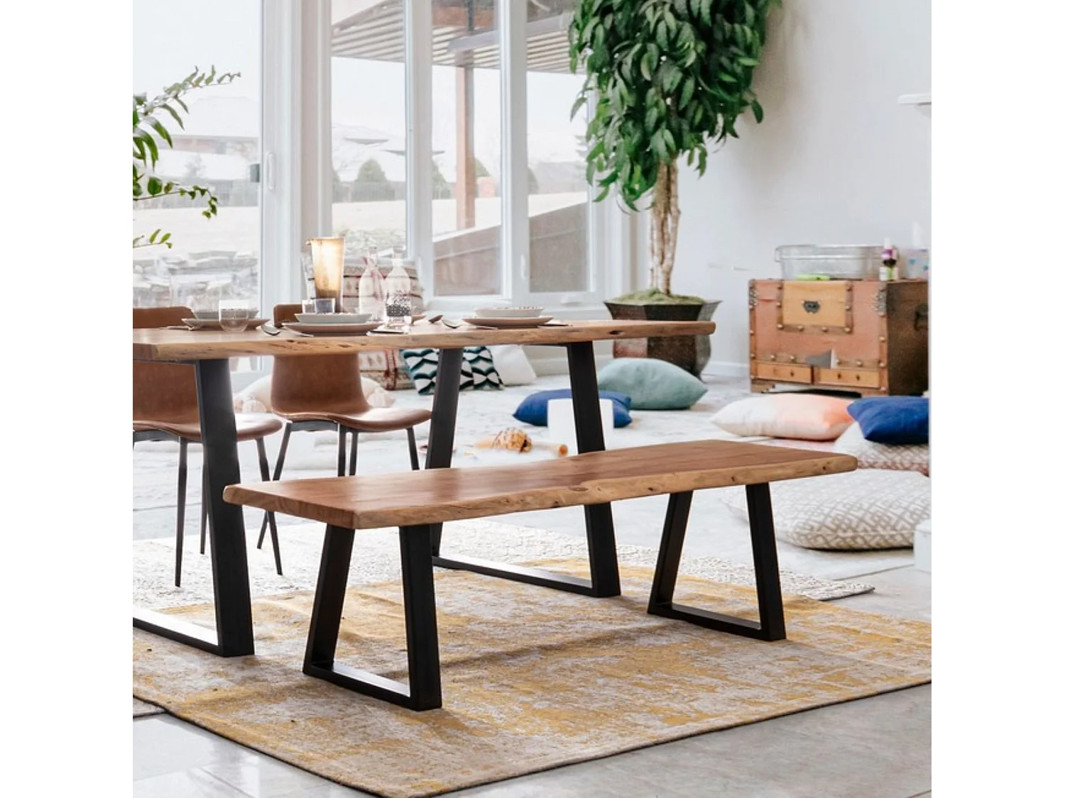 Banc en bois et métal - CONNEMARA