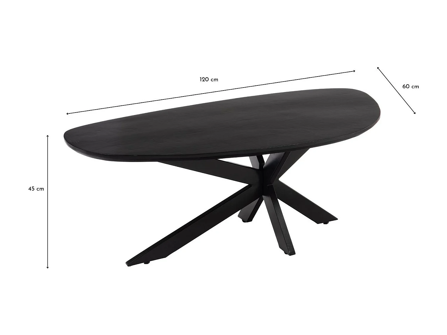 Table basse organique en manguier et métal L120 - GAIA