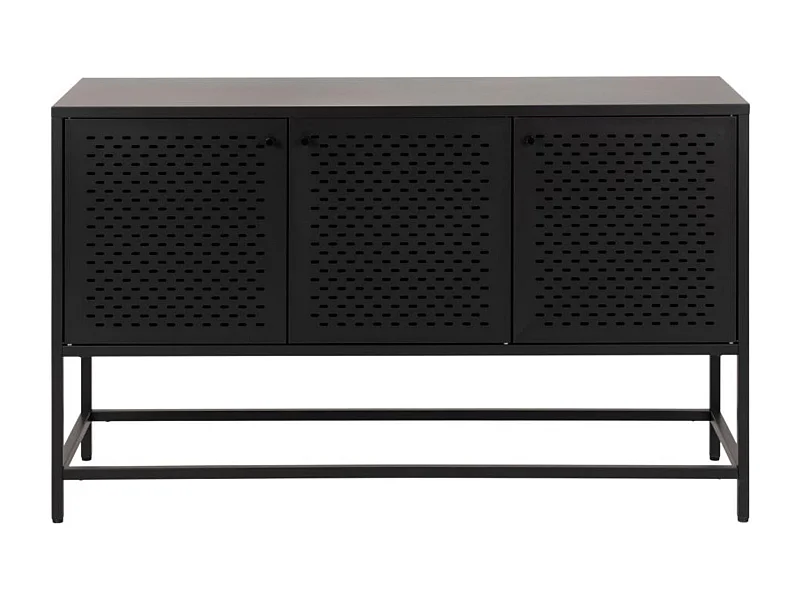 Buffet bas scandinave en métal noir 3 portes L125 - HARLOW