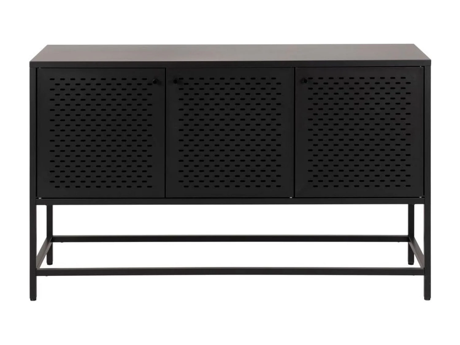 Buffet bas scandinave en métal noir 3 portes L125 - HARLOW