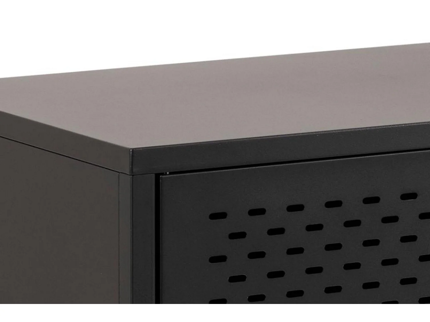 Buffet bas scandinave en métal noir 3 portes L125 - HARLOW