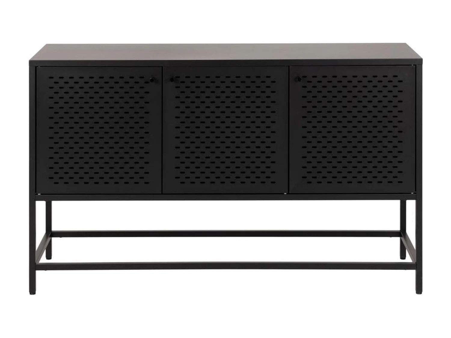 Buffet bas scandinave en métal noir 3 portes L125 - HARLOW