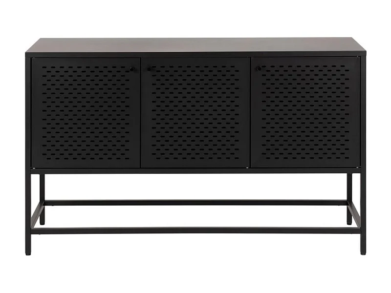 Buffet bas scandinave en métal noir 3 portes L125 - HARLOW