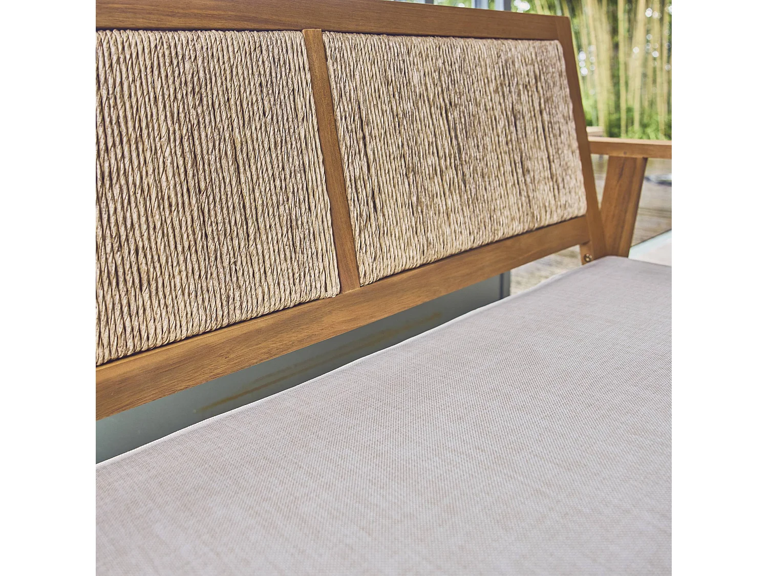 Conjunto de muebles de jardín en madera con cañizo vertical, 4