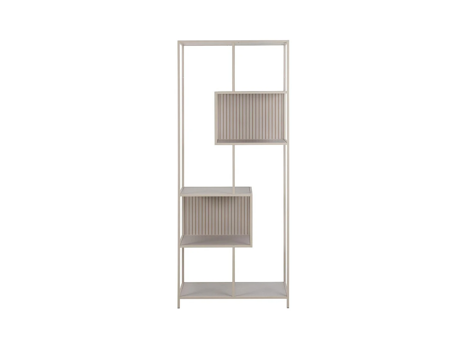 Bibliothèque scandinave en métal grège 5 tablettes - BARRY