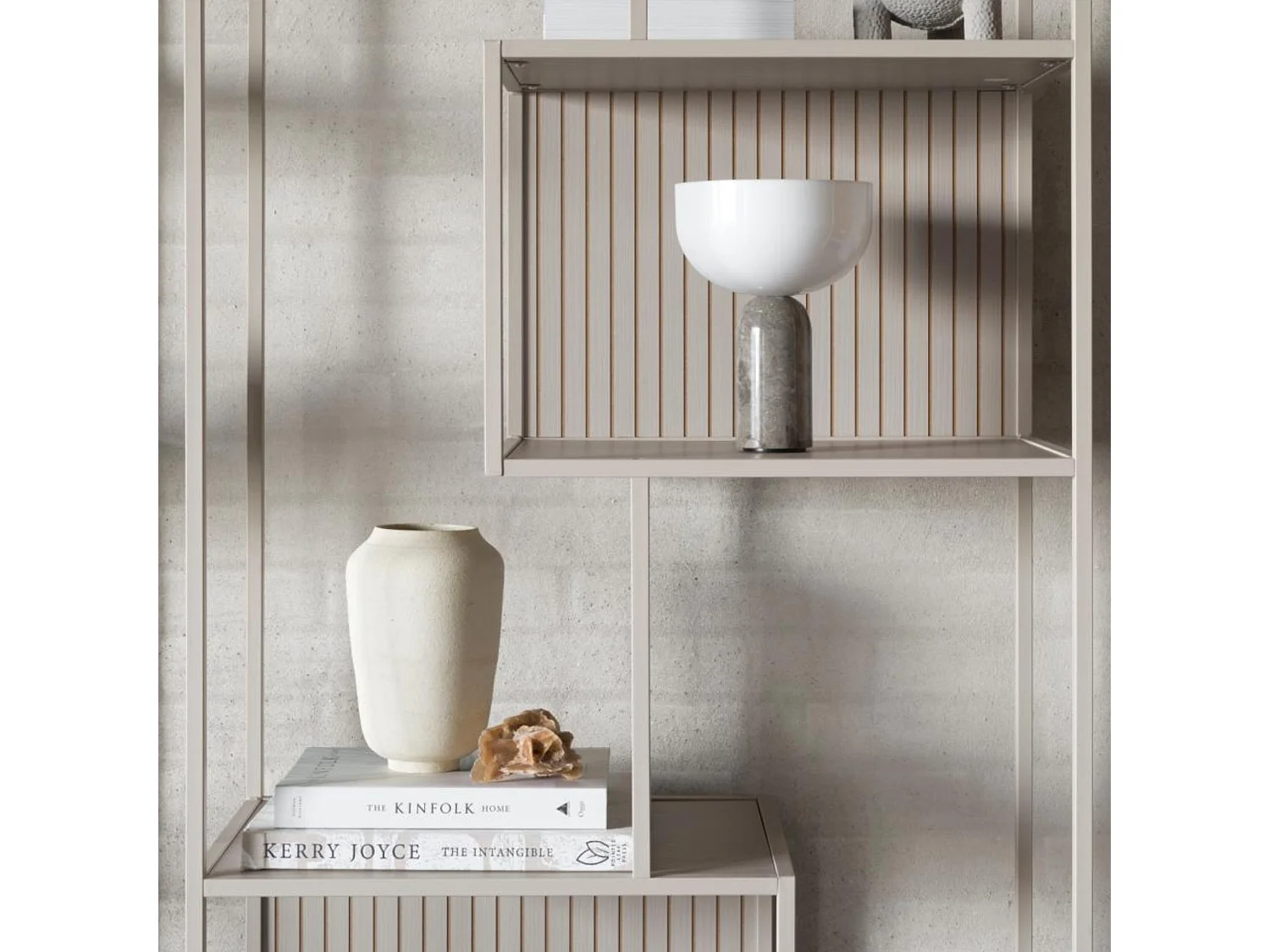 Bibliothèque scandinave en métal grège 5 tablettes - BARRY