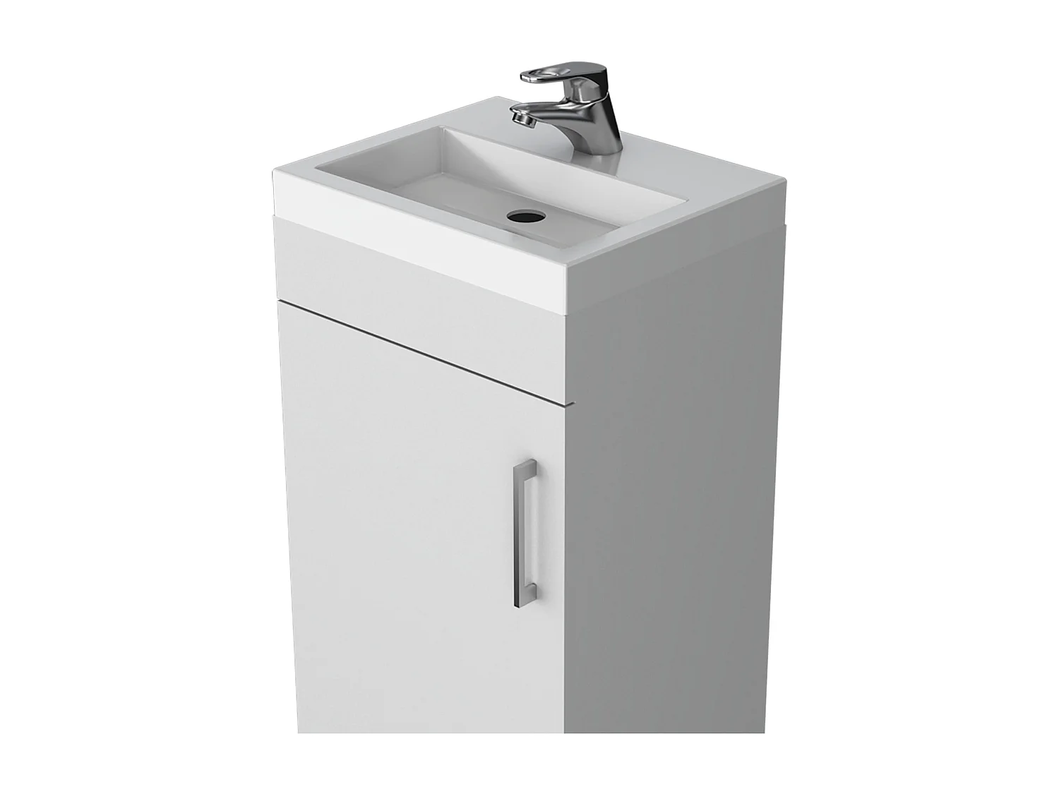 Meuble de salle de bain Madrid avec 1 porte et rangement inférieur, blanc, 83 cm X 40 cm X 33 cm