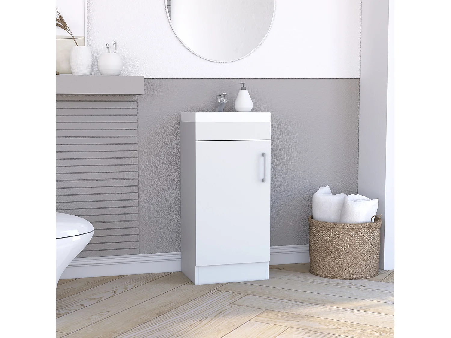 TUHOME CONCEPT Mobile bagno Madrid da 40 cm con lavabo, bianco
