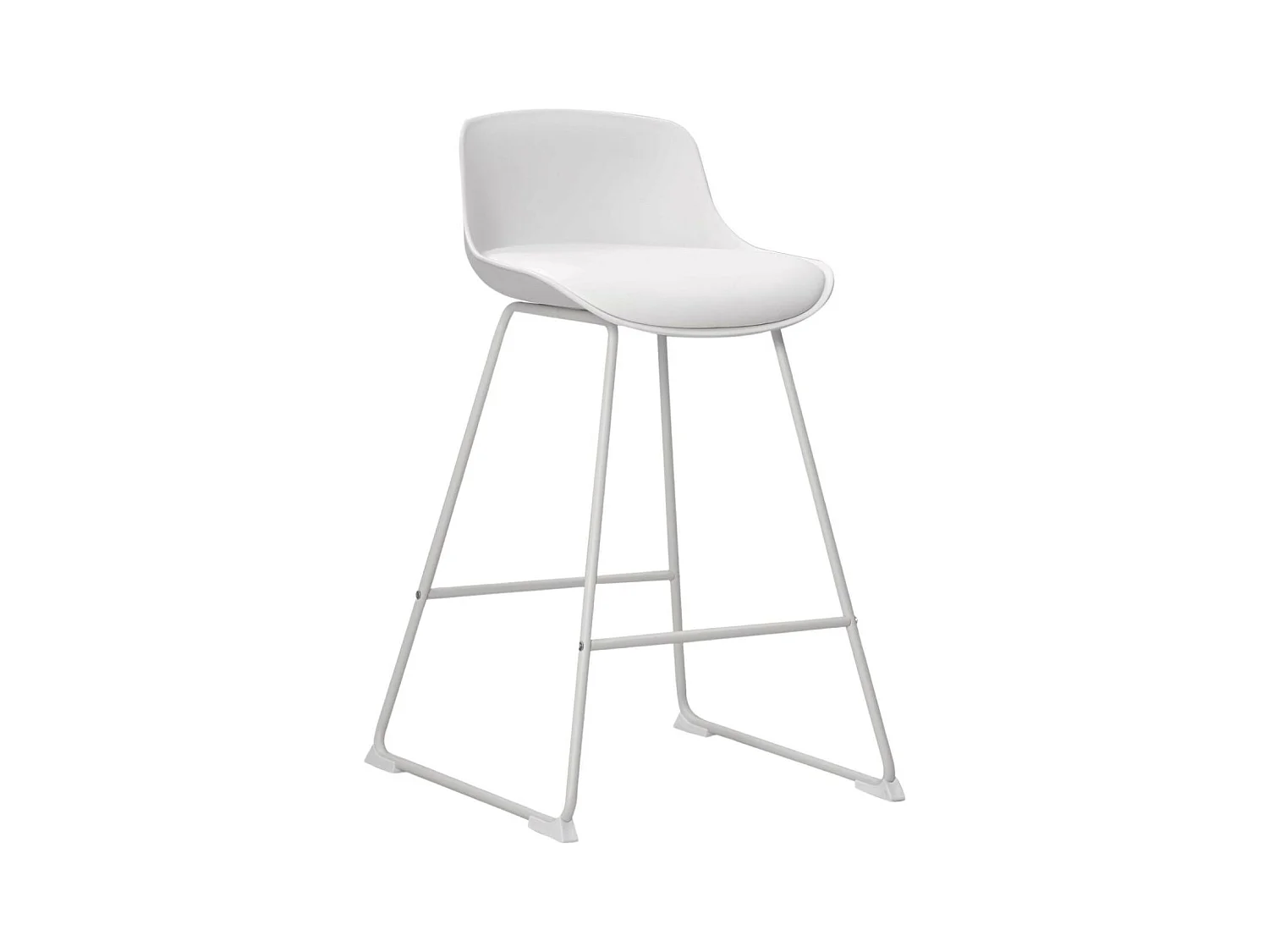 Tabourets de bar bas en métal et simili (lot de 2) - LILIAN