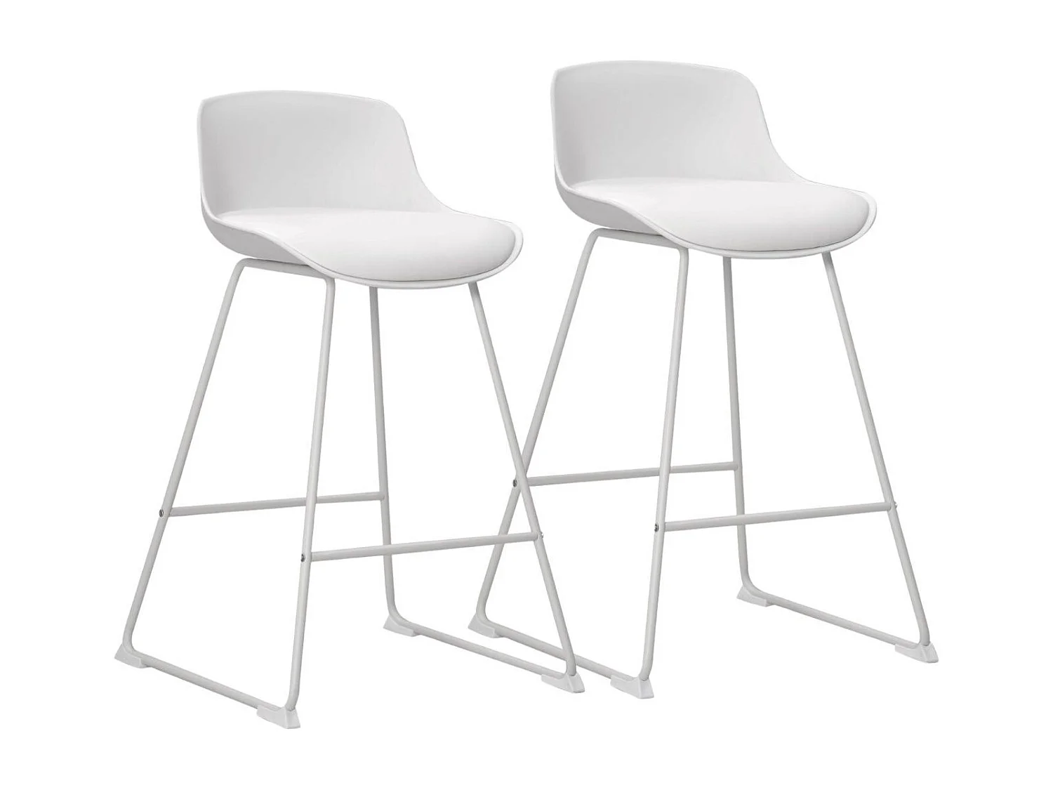 Tabourets de bar bas en métal et simili (lot de 2) - LILIAN