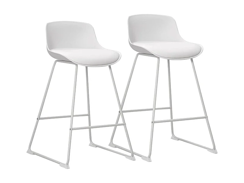 Tabourets de bar bas en métal et simili (lot de 2) - LILIAN