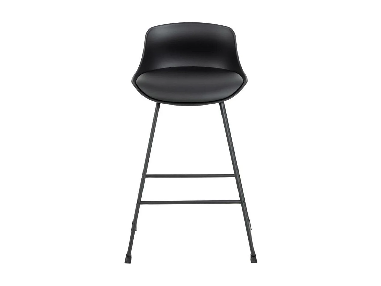 Tabourets de bar bas en métal et simili (lot de 2) - LILIAN