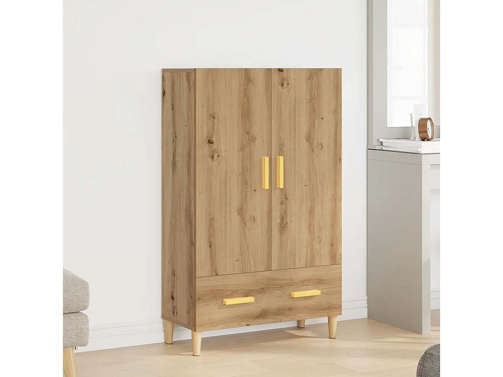 Buffet chêne artisanal 70x31x115 cm bois d'ingénierie