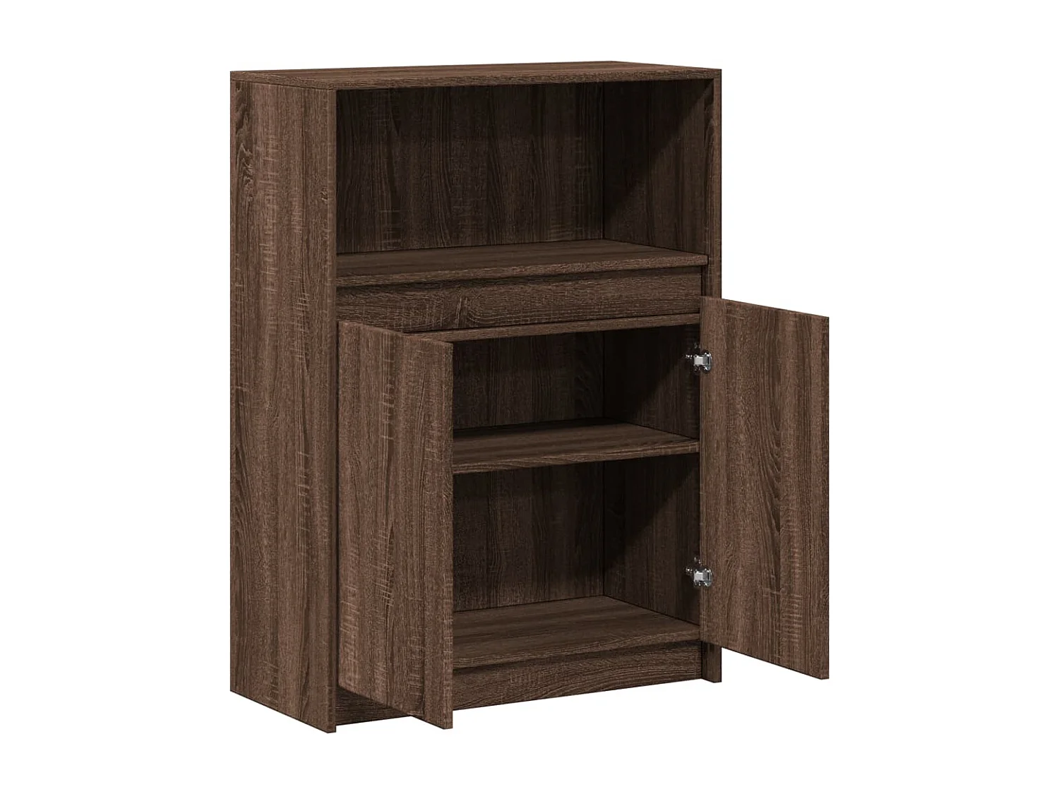 Dressoir met LED 72x34x100 cm bewerkt hout bruin eikenkleur
