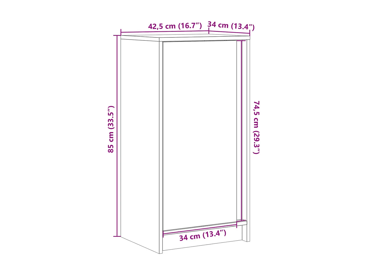 Buffet avec LED chêne fumé 42,5x34x85 cm bois d'ingénierie