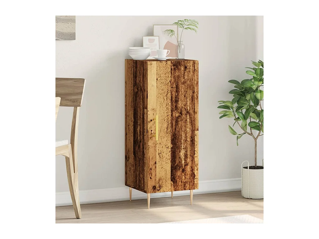 Dressoir 34,5x34x90 cm bewerkt hout oud houtkleurig