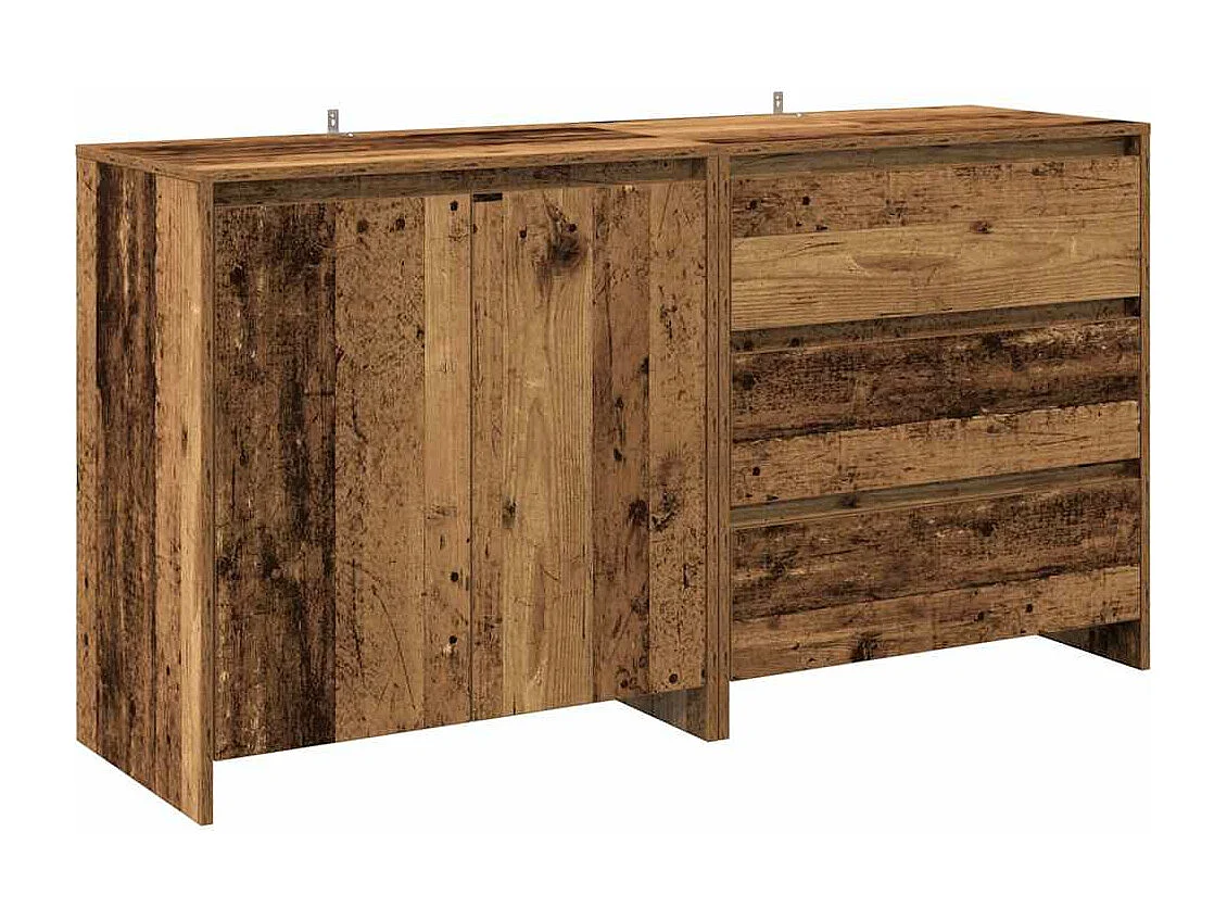 Buffet 2 pcs vieux bois bois d'ingénierie