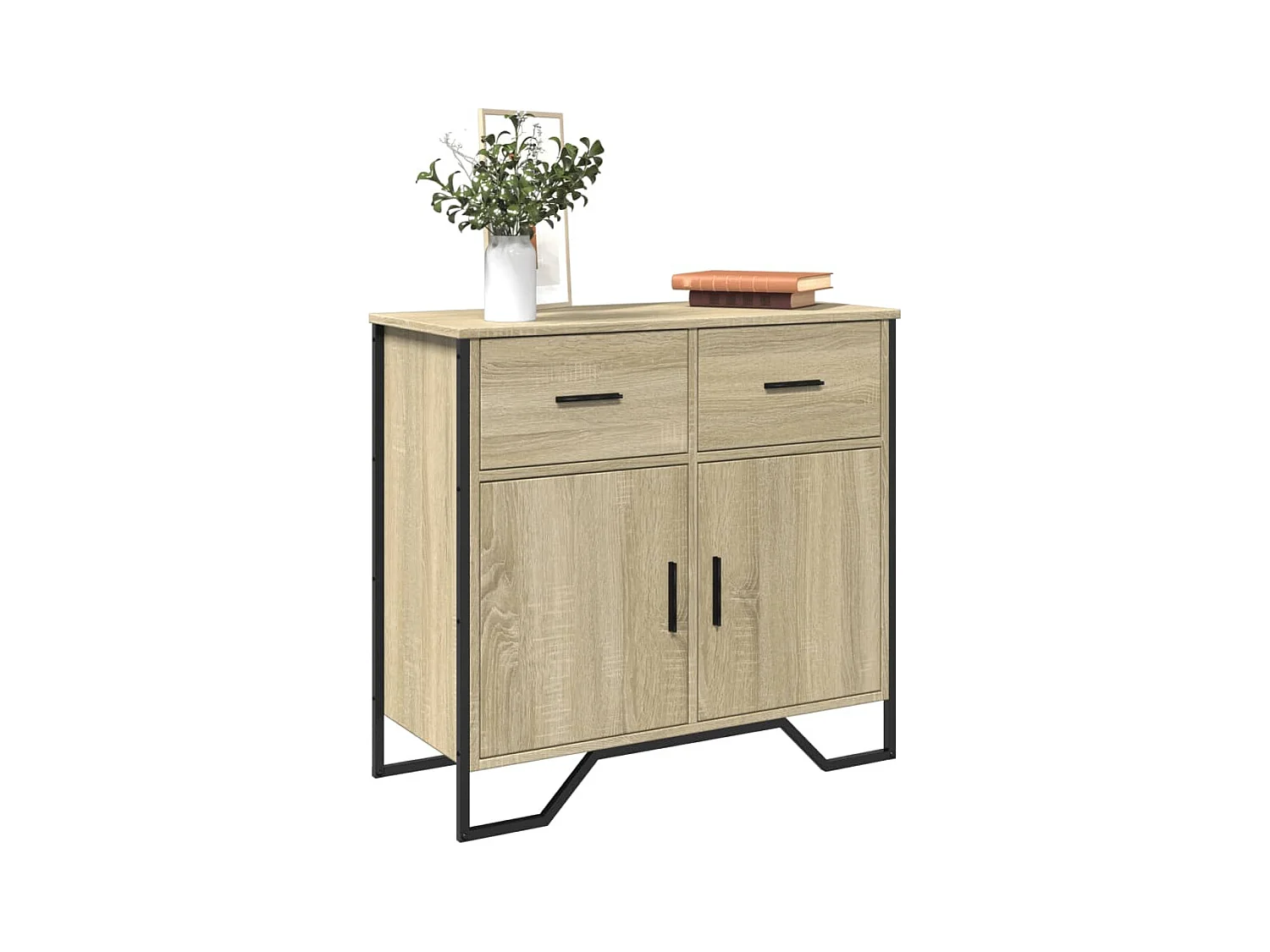 Sideboard Sonoma-Eiche 79,5x35,5x74,5 cm Holzwerkstoff