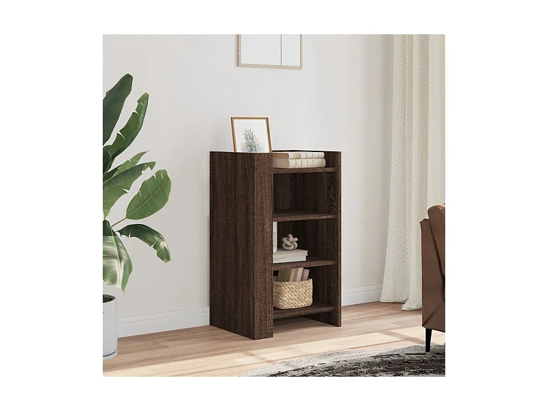 Buffet chêne marron 45x35x75 cm bois d'ingénierie